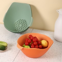 双层塑料洗菜盆沥水篮厨房备菜碗料理盆洗水果沥水客厅果盘
