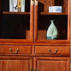 缅甸花梨明式左右组合书柜   书系列房