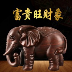 厂家直供 一件也是批发价 大象摆件一对木雕工艺品实木木头防古小象家居装饰黑檀木吉祥摆设30公分