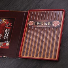 厂家直供 一件也是批发价 红酸枝筷子红木高档天然原木无漆无蜡防霉家用中式10双礼盒装