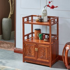红木家具刺猬紫檀茶水柜实木餐边柜中式花梨木茶边柜收纳置物架