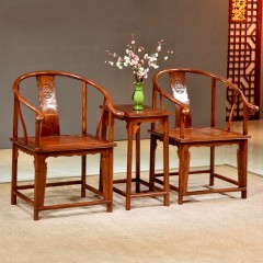 红木家具刺猬紫檀圈椅三件套中式花梨木实木太师椅皇宫椅仿古椅子