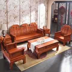 实木沙发红木家具安哥拉花梨沙发中式古典象头沙发113六件套