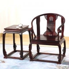 红木家具老挝大红酸枝皇宫椅新中式圈椅三件套实木太师椅古典椅子