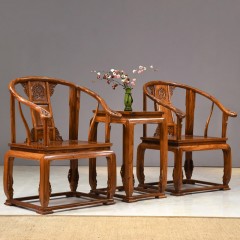 红木家具刺猬紫檀圈椅三件套实木中式椅子花梨木太师椅皇宫椅茶椅