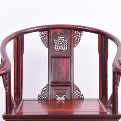 老挝大红酸枝家具 红木圈椅皇宫椅交趾黄檀皇冠椅 中式实木太师椅
