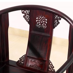 红木家具老挝大红酸枝皇宫椅新中式圈椅三件套实木太师椅古典椅子