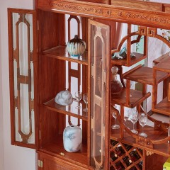红木博古架实木中式花梨木展示柜置物架刺猬紫檀客厅玄关隔断酒柜
