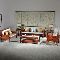 红木沙发实木家具刺猬紫檀木沙发仿古客厅新中式小户型锦尚沙发123六件套
