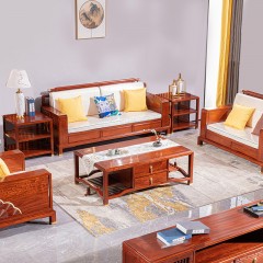 红木家具 刺猬紫檀沙发 红木沙发实木客厅组合家具清和沙发123六件套