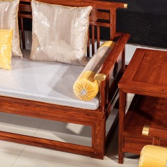 新中式刺猬紫檀沙发红木家具全实木组合客厅成套非洲花梨禅意小户型茶几祥瑞沙发