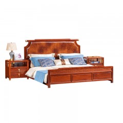 新中式实木床仿古明清古典红木1米8高箱刺猬紫檀储物雕花双人床清和床