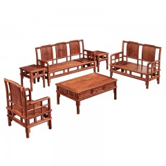 红木新中式沙发组合客厅全实木简约花梨木刺猬紫檀小户型家具明尚沙发六件套