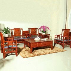 明式沙发刺猬紫檀木中式简约沙发红木家具六件套