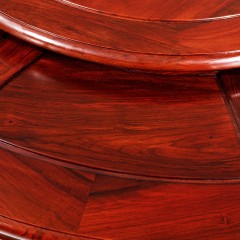 红木家具实木餐桌椅组合印尼黑酸枝木花开富贵圆桌子餐台158十一件套