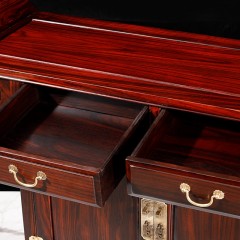 红木家具印尼黑酸枝客厅柜子储物柜中式多功能实木抽屉式素面二联柜