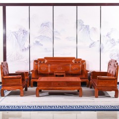 国色天香红木沙发 大果紫檀缅甸花梨木 中式家具轻奢古典客厅组合