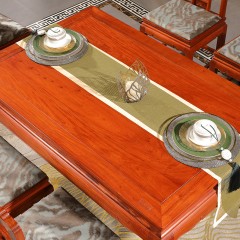 中信红木家具中式缅甸花梨木红木餐桌长方桌大果紫檀红木家具餐桌